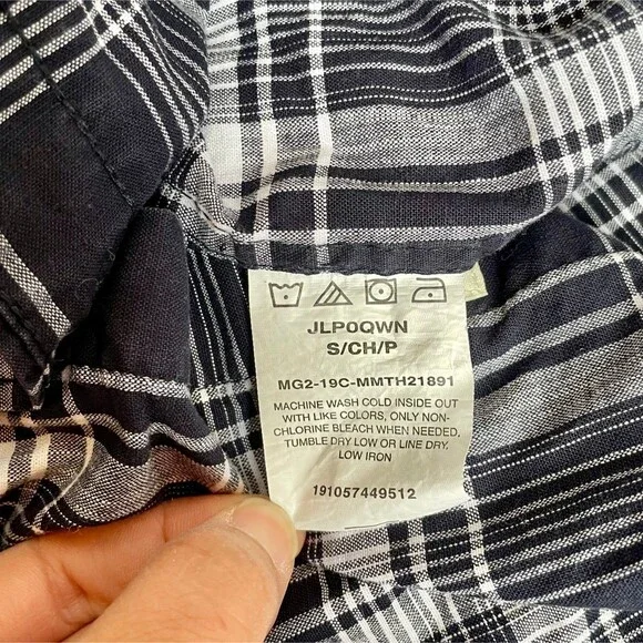 Wrangler’s Long Sleeve Button Down Shirt Black & White Plaid Men’s Size S - Picture 6 of 6